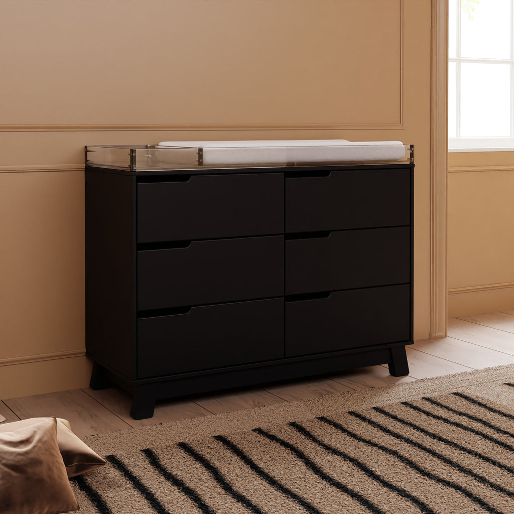 black changing table dresser Little Seeds Aster 6-Drawer , True White this storage cabinet provides ample room for diapers Jenny Lind Black Wood Baby