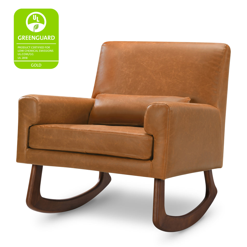 1085TAN,Sleepytime Rocker in Vegan Tan Leather w/Walnut Legs