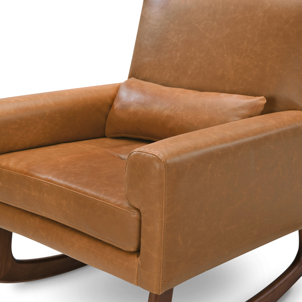 1085TAN,Sleepytime Rocker in Vegan Tan Leather w/Walnut Legs