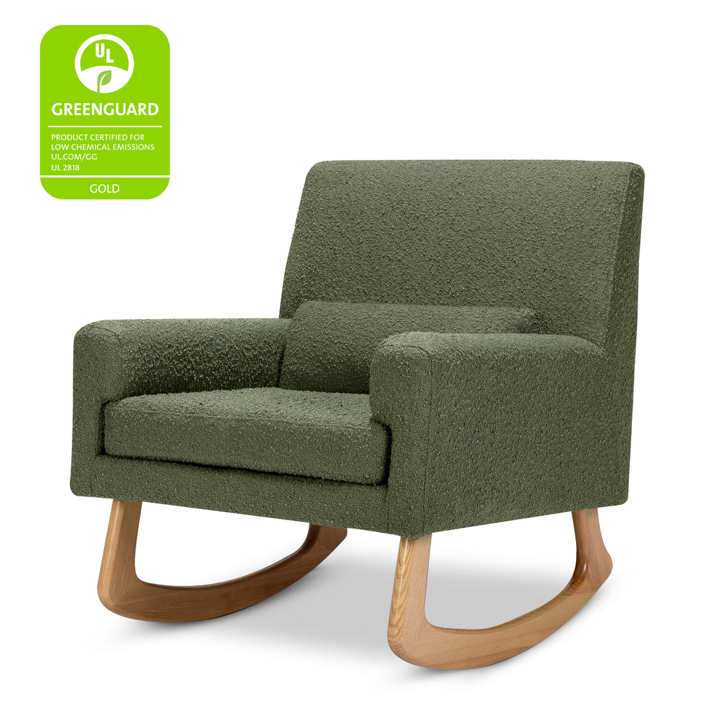 1085OBL,Sleepytime Rocker in Olive Boucle w/Light Legs