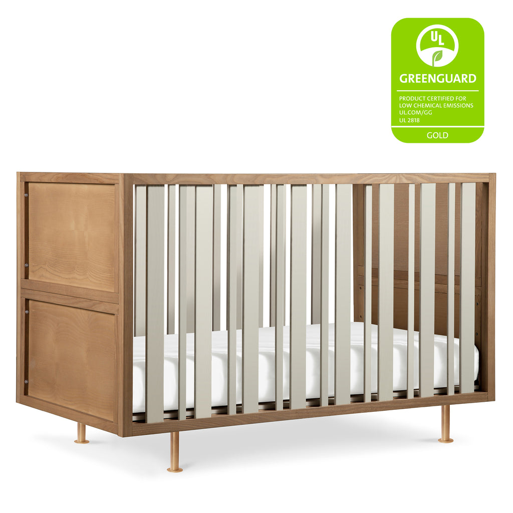 NW15001AY,Nursery Works,Novella Crib w/Toddler Bed Conversion Kit in Stained Ash/Ivory