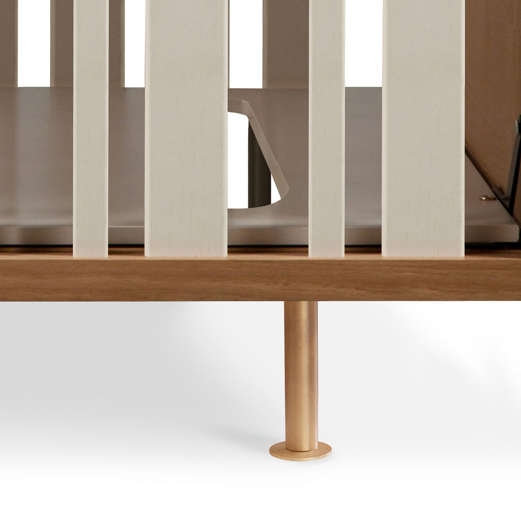 NW15001AY,Nursery Works,Novella Crib w/Toddler Bed Conversion Kit in Stained Ash/Ivory