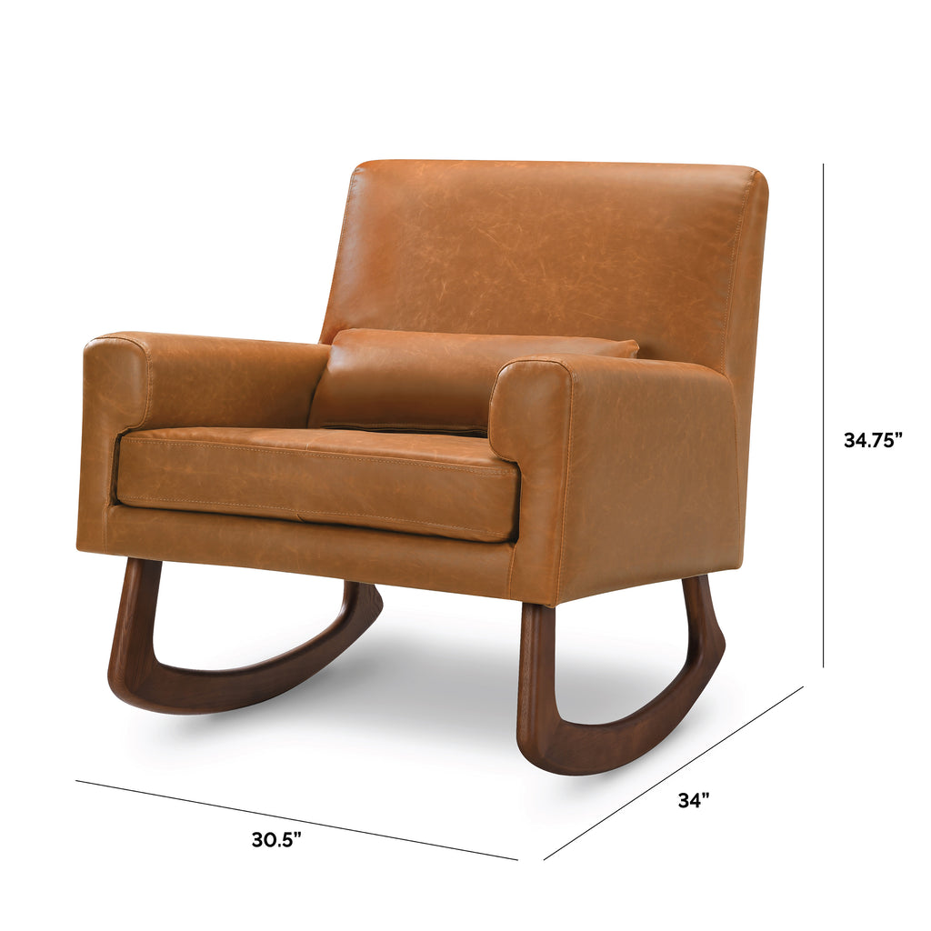 1085TAN,Sleepytime Rocker in Vegan Tan Leather w/Walnut Legs