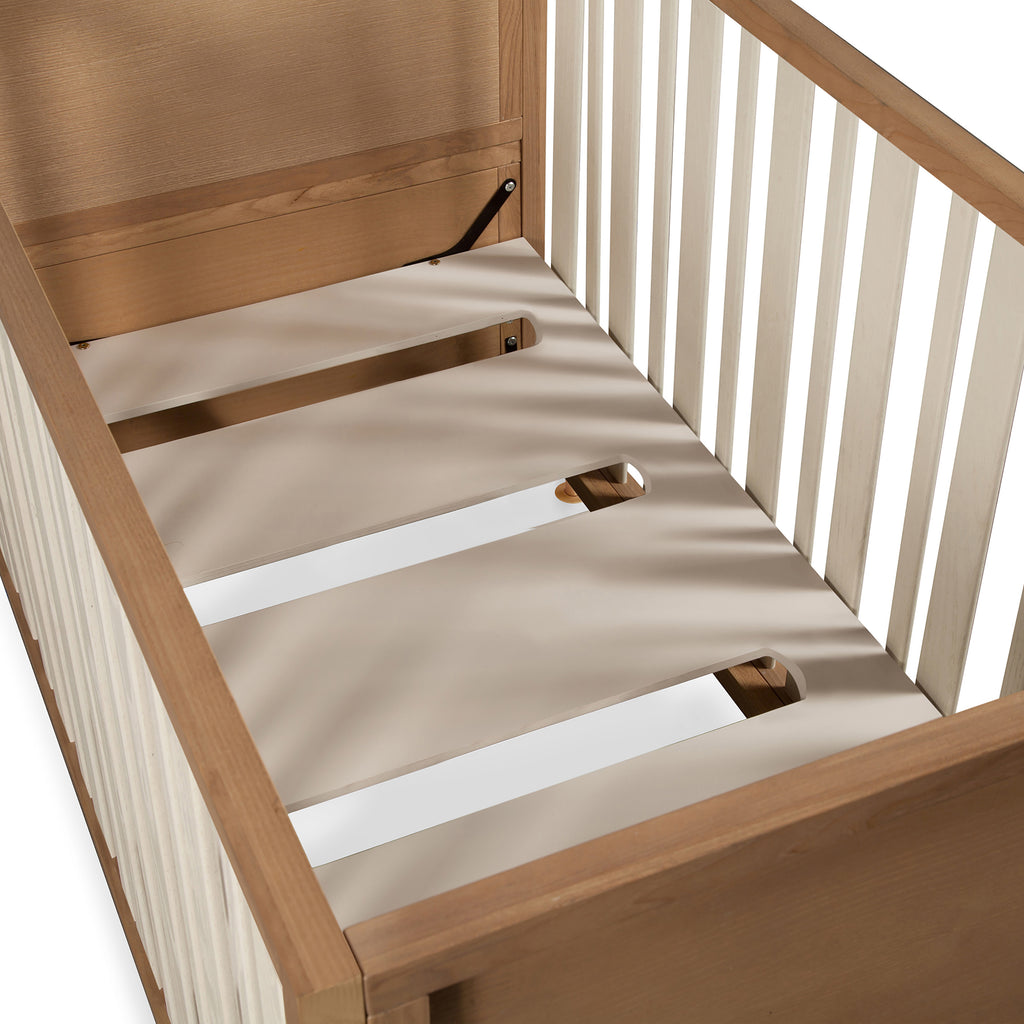 NW15001AY,Nursery Works,Novella Crib w/Toddler Bed Conversion Kit in Stained Ash/Ivory
