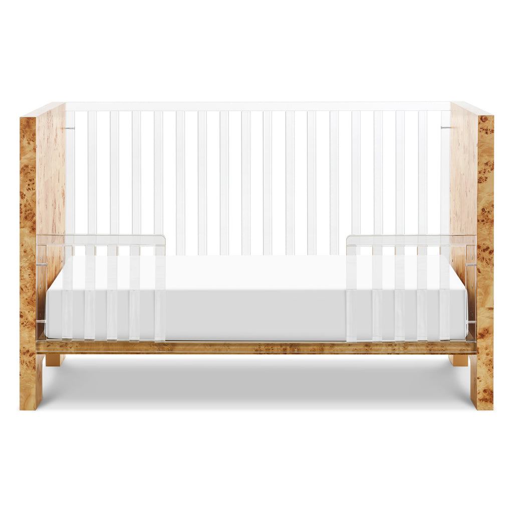 NW26101CKBU,Altair Crib in Clear Acrylic with Burl