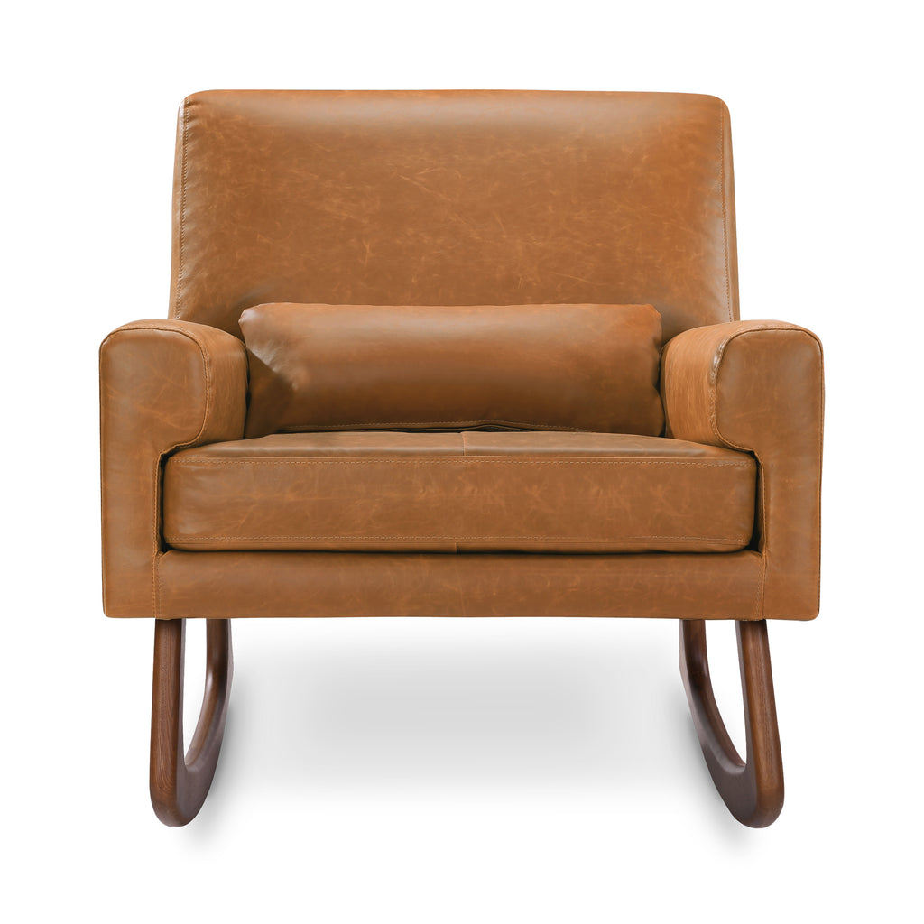 1085TAN,Sleepytime Rocker in Vegan Tan Leather w/Walnut Legs