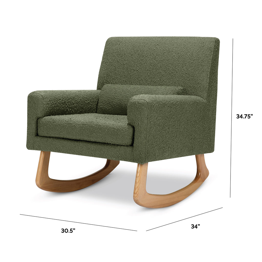 1085OBL,Sleepytime Rocker in Olive Boucle w/Light Legs