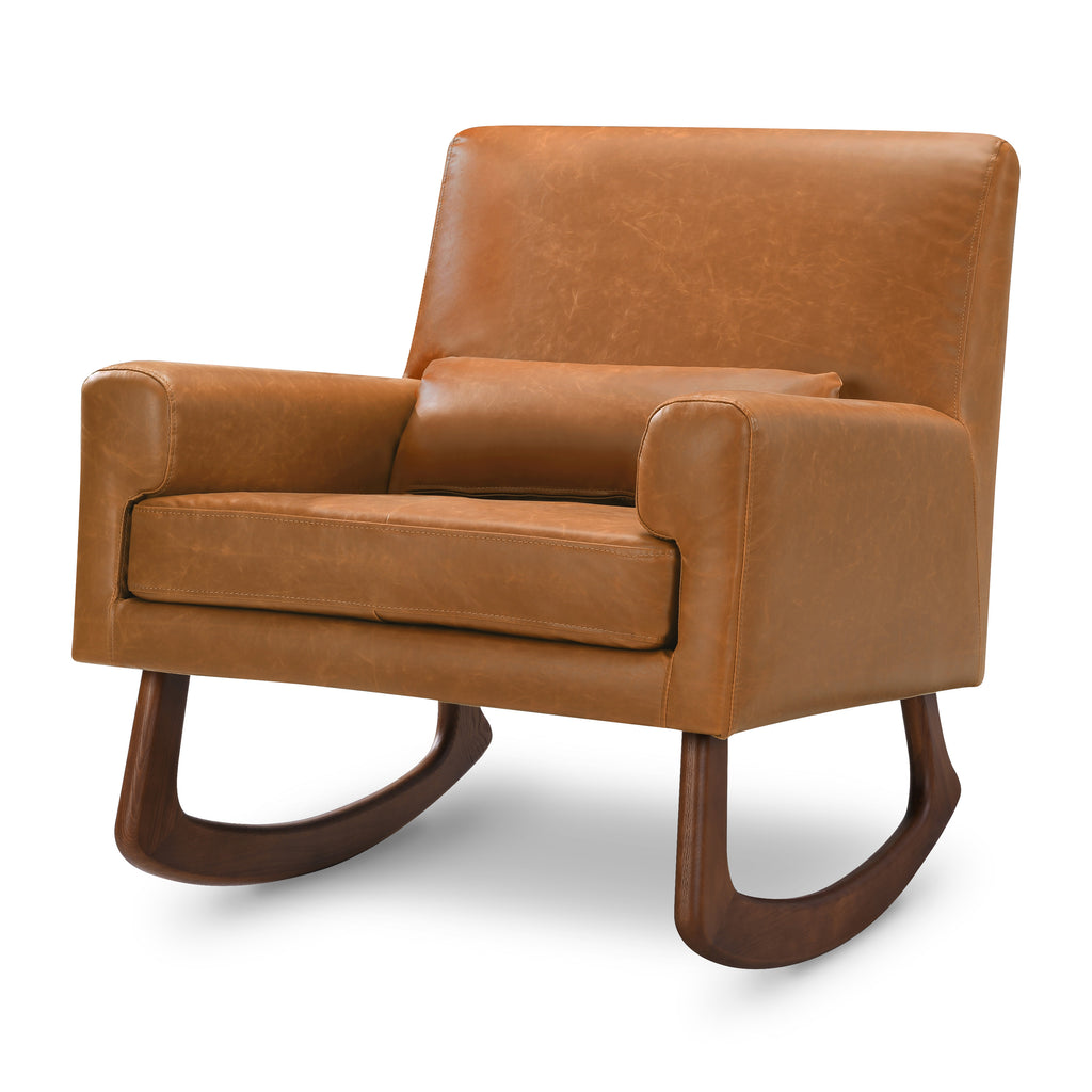 1085TAN,Sleepytime Rocker in Vegan Tan Leather w/Walnut Legs