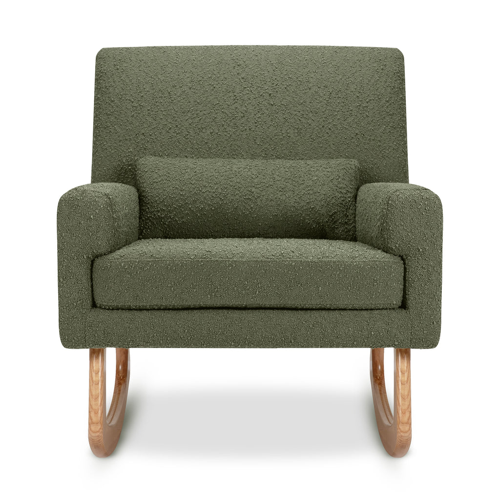 1085OBL,Sleepytime Rocker in Olive Boucle w/Light Legs