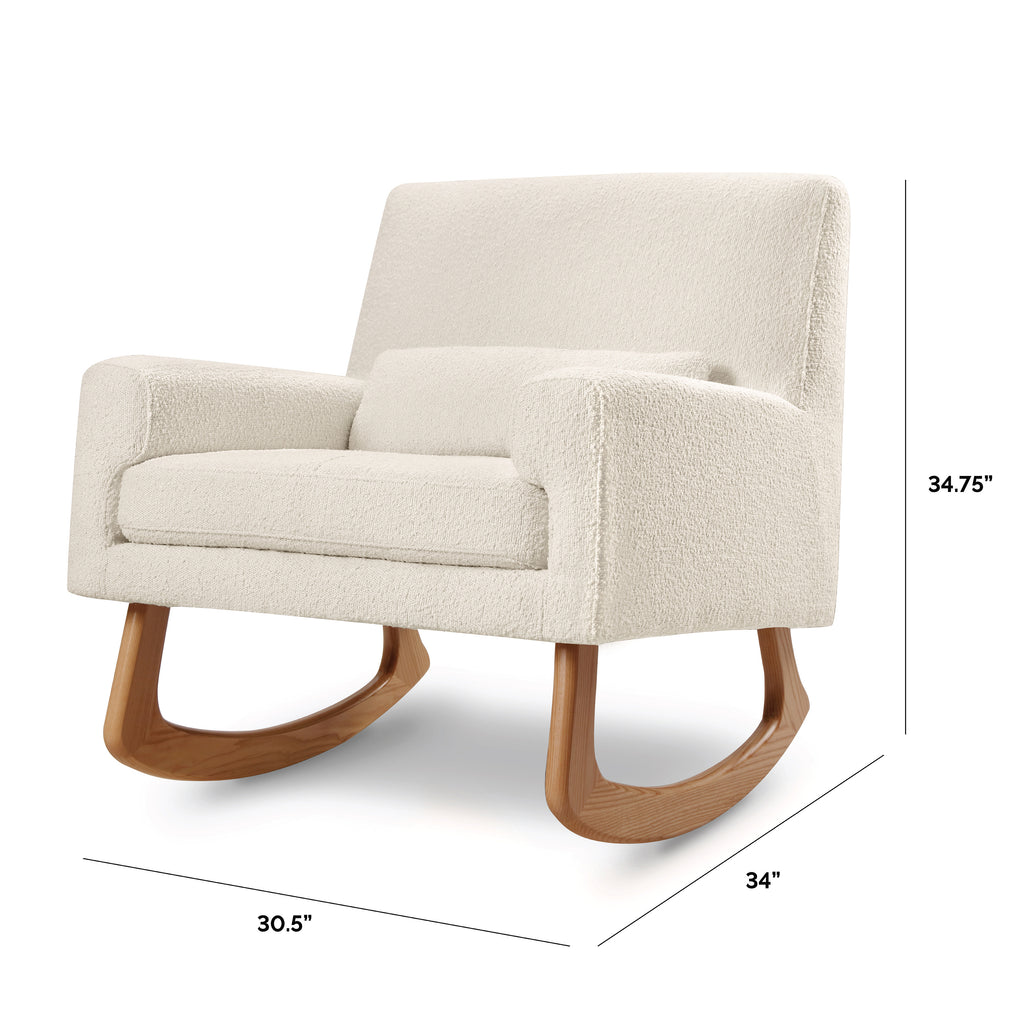 1085WBL,Sleepytime Rocker in Ivory Boucle w/Light Legs