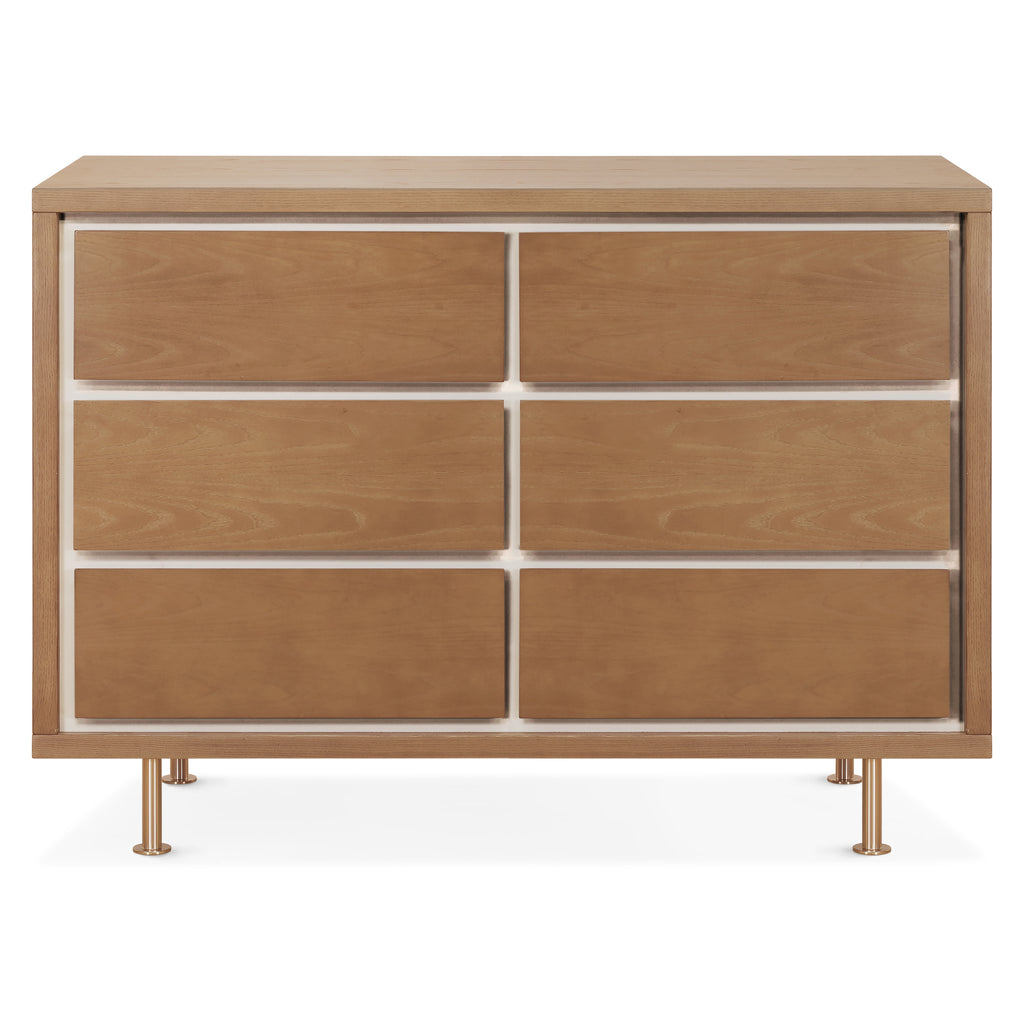 NW15026AY,Nursery Works,Novella 6-Drawer Dresser in Stained Ash/Ivory Finish