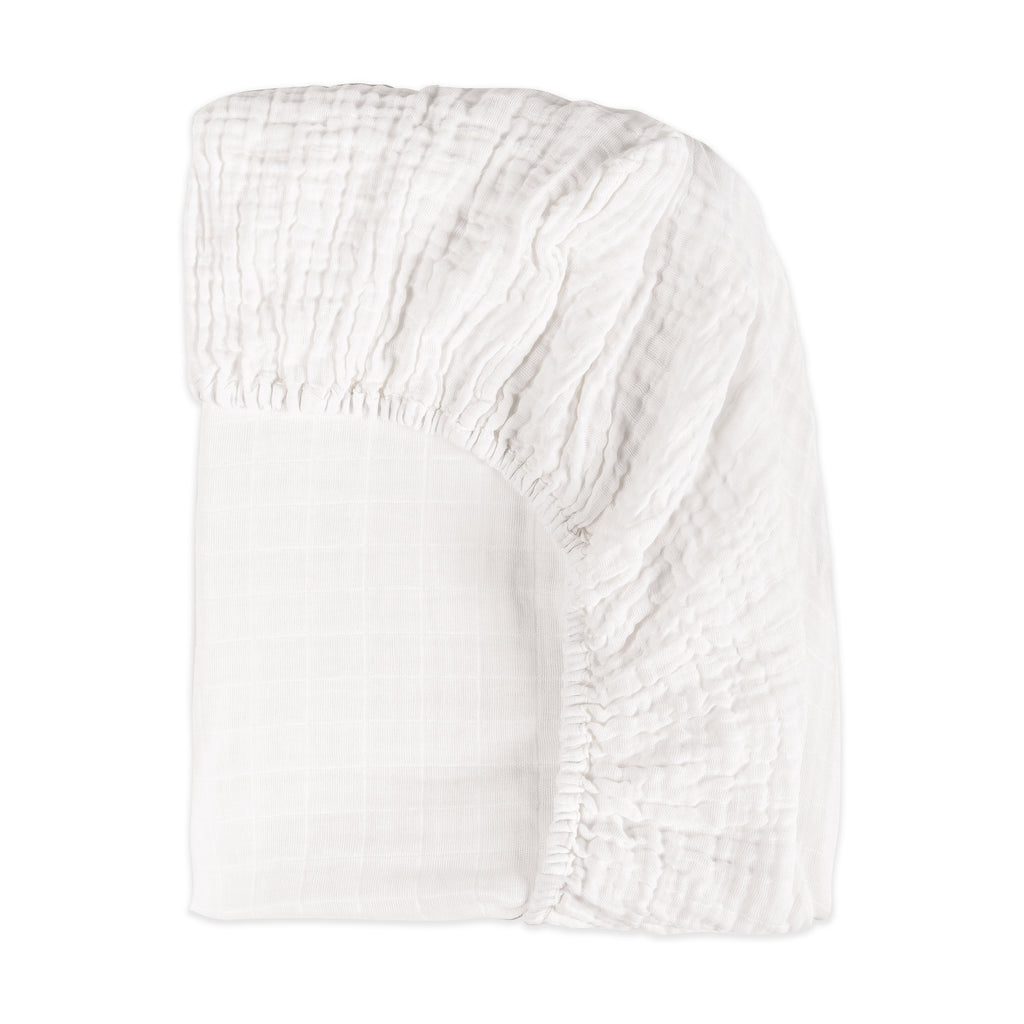 T29434,Babyletto,Plain White Muslin All-Stages Bassinet Sheet in GOTS Certified Organic Cotton