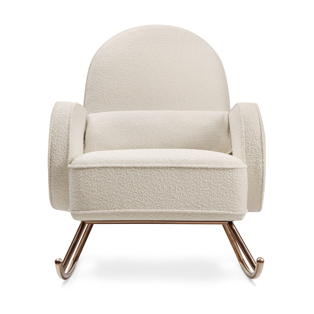 NW17087WB,Compass Rocker in Ivory Boucle with Rose Gold Legs