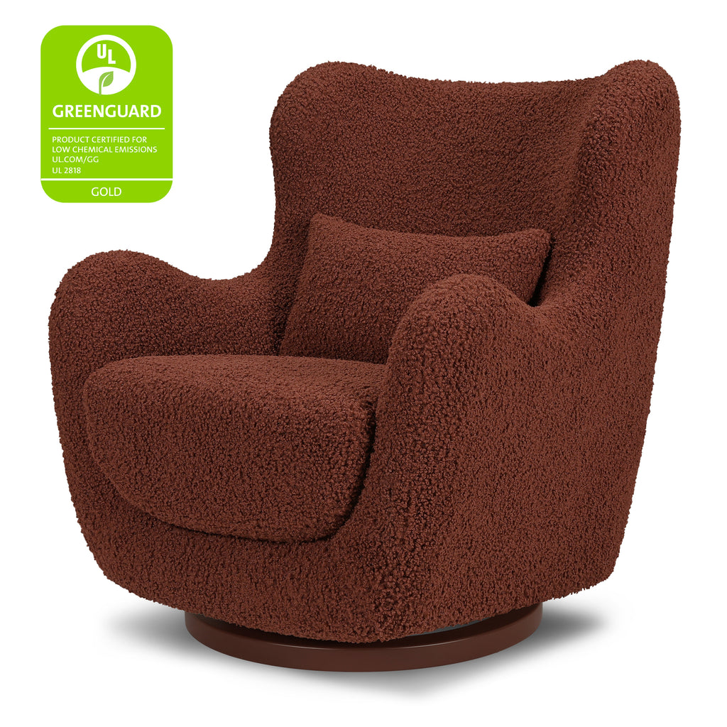 M24187RTRGB,Nursery Works,Solstice Swivel Glider in Rouge Teddy Loop w/Rouge Wood Base