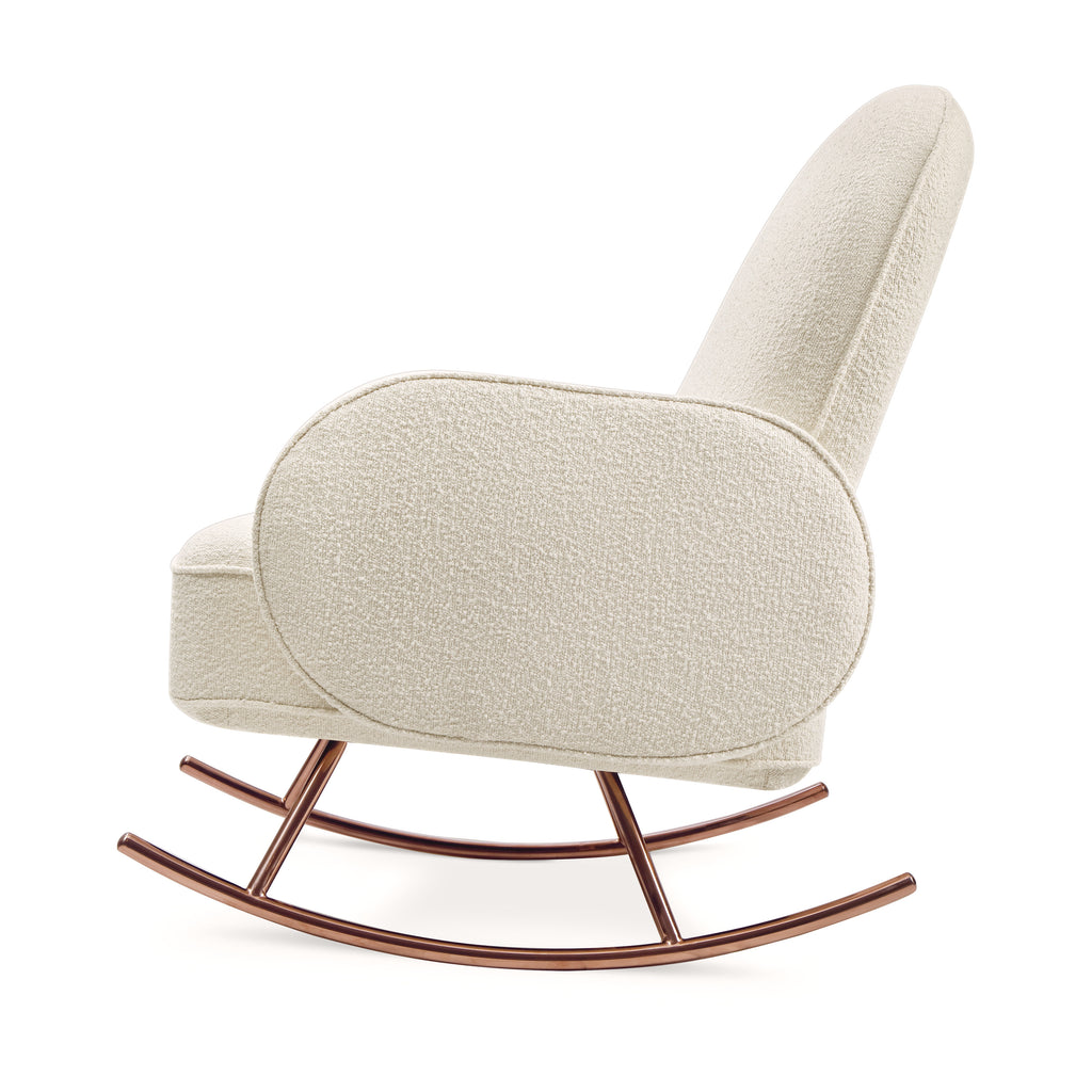NW17087WB,Compass Rocker in Ivory Boucle with Rose Gold Legs
