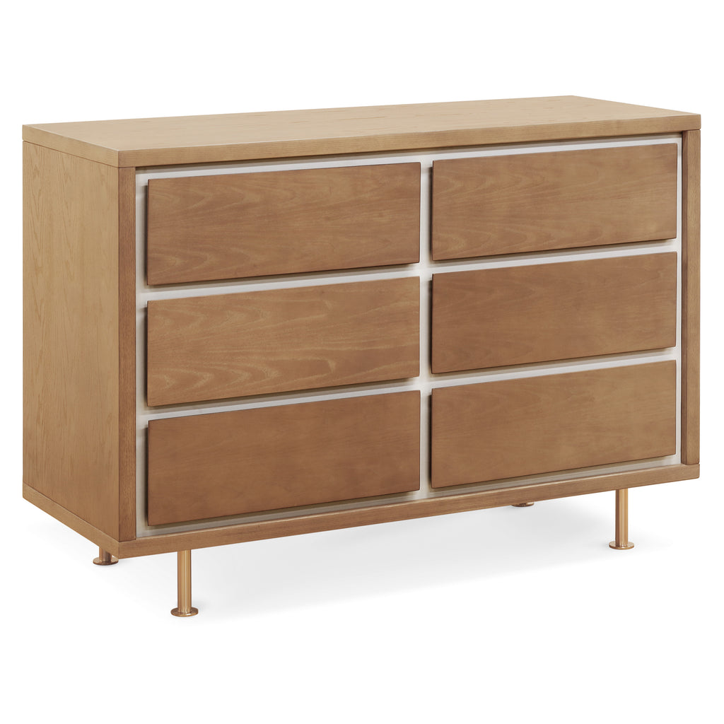 Novella 6-Drawer Double Dresser Stained Ash / Ivory