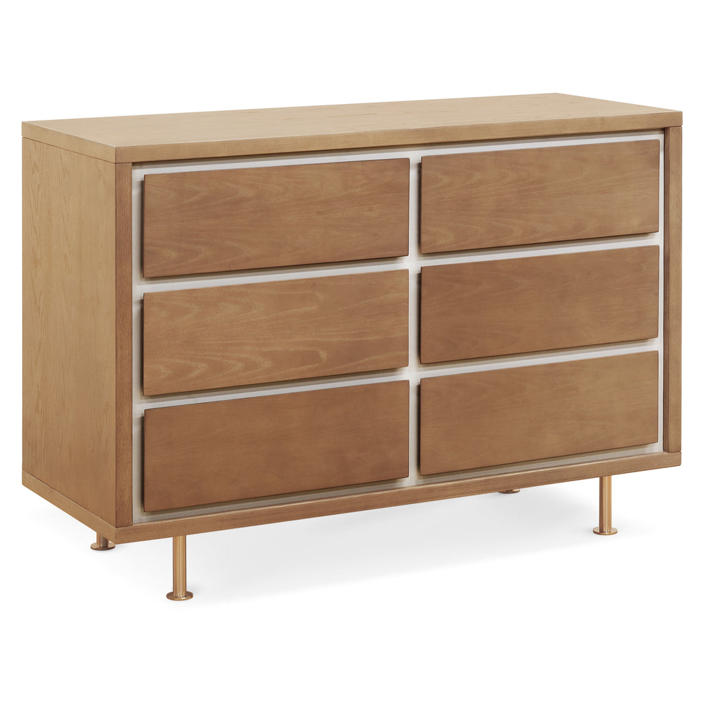 NW15026AY,Nursery Works,Novella 6-Drawer Dresser in Stained Ash/Ivory Finish Stained Ash / Ivory
