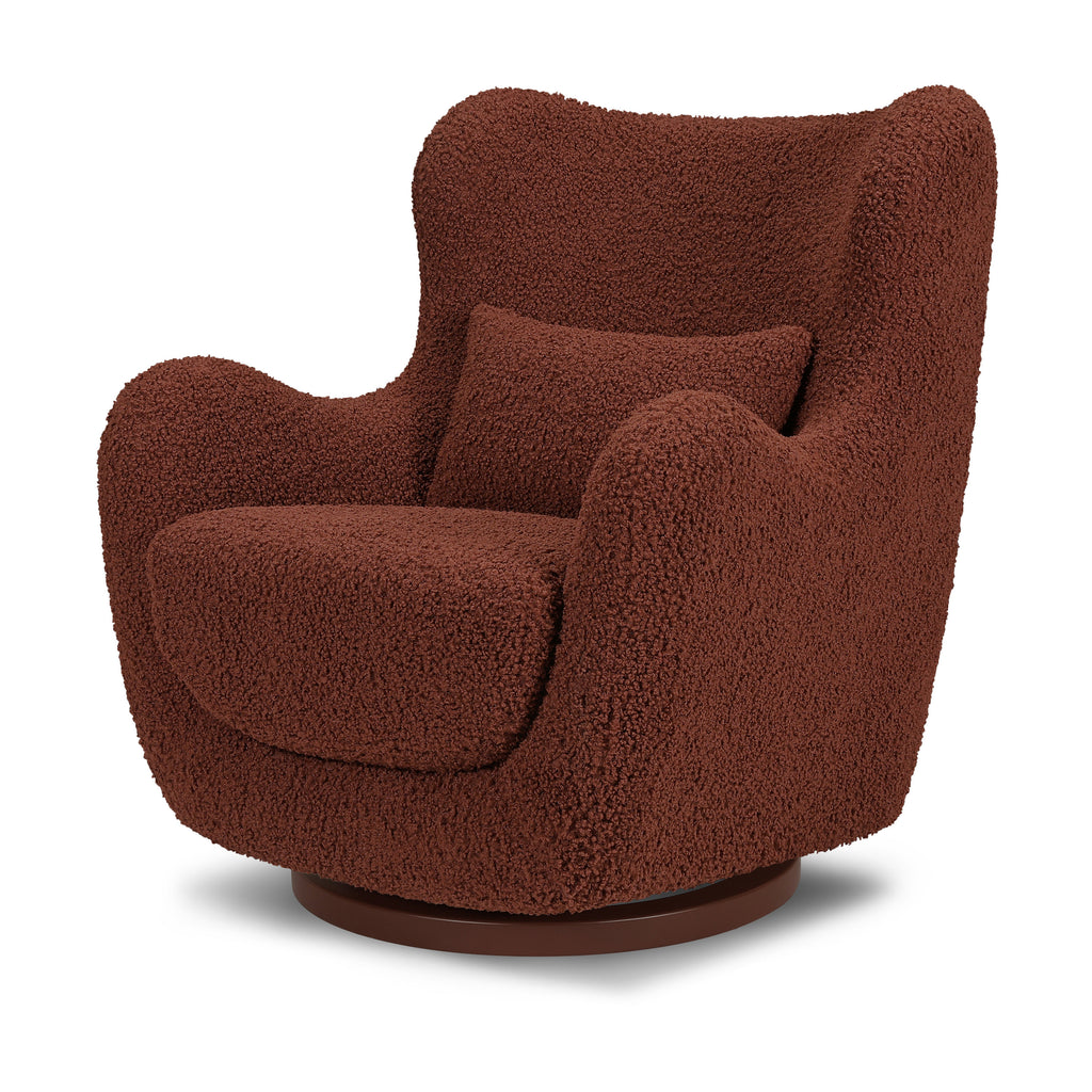 M24187RTRGB,Nursery Works,Solstice Swivel Glider in Rouge Teddy Loop w/Rouge Wood Base